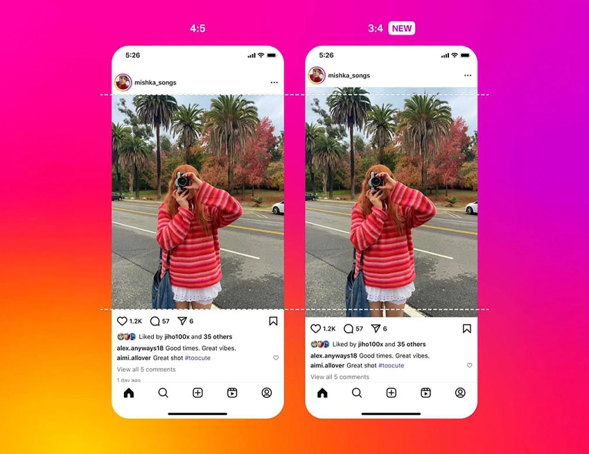 ساپورت اینستاگرا م از تصاویر 3:4 Instagram Support for 3:4 Images